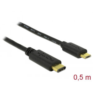 Delock Kábel USB Type-C 2.0 dugó > USB 2.0 Micro-B típusú dugó - 0,5m