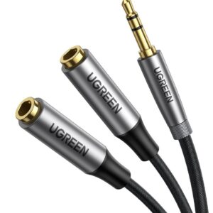 UGREEN audio elosztó 3,5 mm jack kábel, 20 cm (szürke)