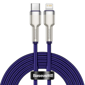 Baseus USB-C - Lightning fém adatkábel, 2m (lila)