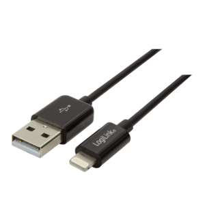 Lightning kábel Apple 8-Pin Male-USB-A Male, MFI (fekete) 0,18 m