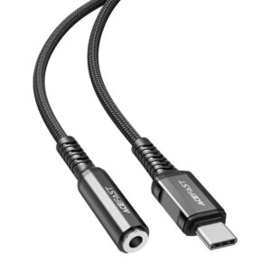 Acefast C1-07 USB-C adapter mini jack-hez 3,5 mm 18 cm (fekete)