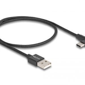 Delock USB-A 2.0 USB-C, 0,5 m-es fekete (80029)