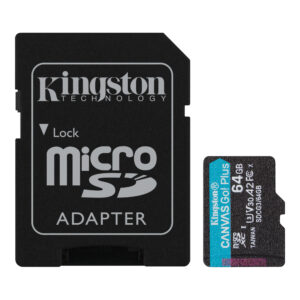 64 GB Kingston Canvas Go Plus MicroSDXC memóriakártya + adapter